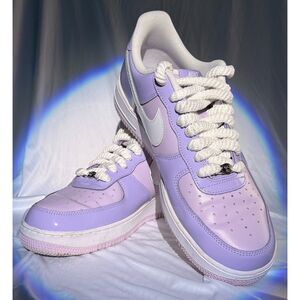 Nike Air Force 1 Low - Lavender Patent Purple White - Size 10